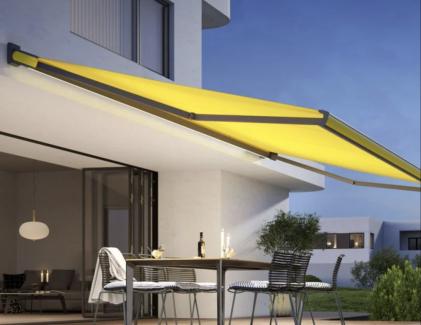 Yellow cassette awning